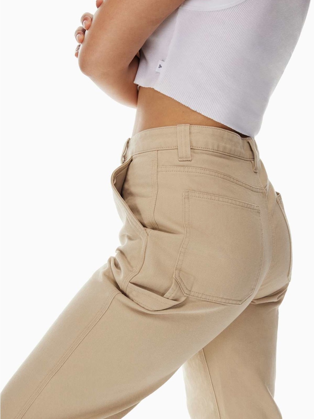 Aritzia Tna Greenwich Carpenter Pants Beige High Rise Straight